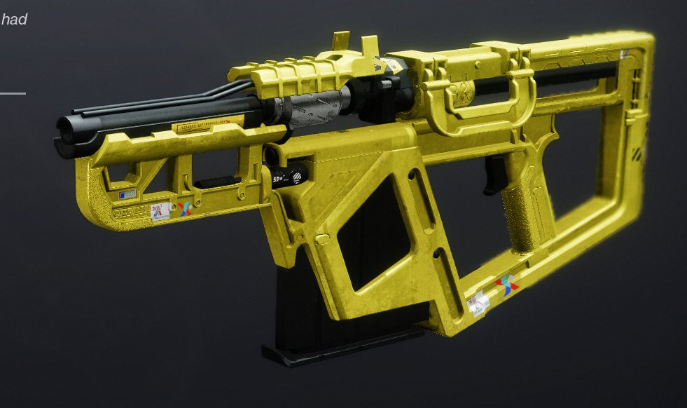 While I'm thoroughly enjoying Beyond Light so far I think my favorite thing is that all of the new Europa weapons can be turned into terrifyingly wonderful DeWALT power tools with the bumblebee shader :v #destiny  #destiny2    #BeyondLight  