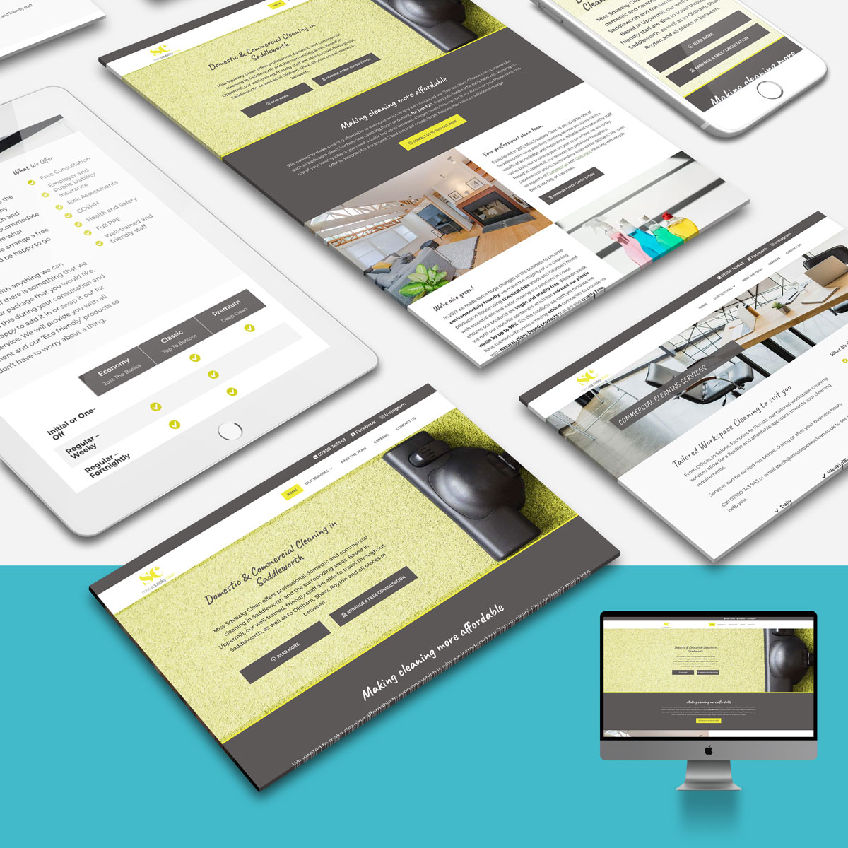 I've worked with the team at Miss Squeaky Clean for a few years now. When they got new branding and a new colour scheme, it made it the perfect time to take a look at the website and give it a refreshing new look. #OldhamHour #websitedesign