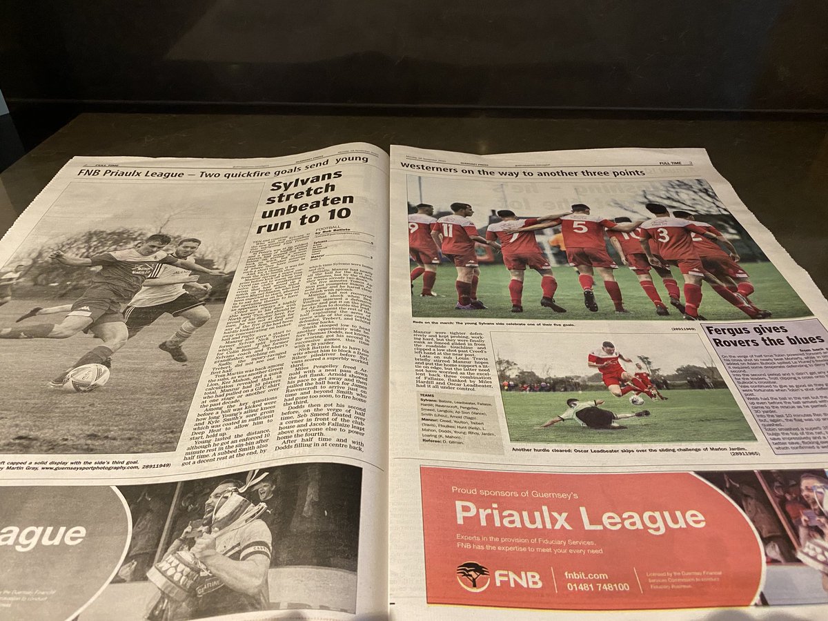 sylvansofficial's tweet photo. Fantastic to see a double page spread in today’s @GsyPressSport highlighting the unbeaten run of our first team #keepgoinglads #redandwhite #10inarow 🔴⚪️ https://t.co/Sy1paCxrBO