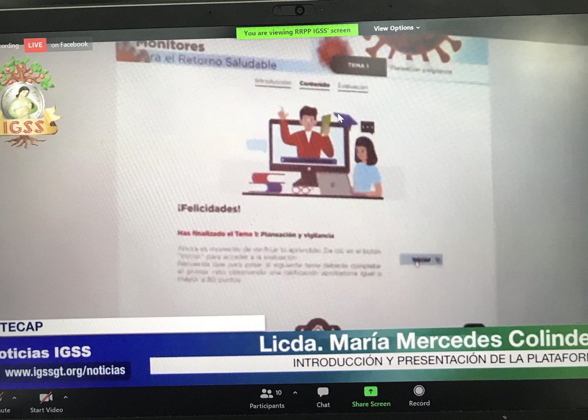 MHernan_'s tweet photo. Participando en la colaboración con el el IGSS-GUATEMALA, a través de CLIMSS para la capacitación de monitores COVID ⁦@Tu_IMSS⁩ https://t.co/ogAriTyQ9C