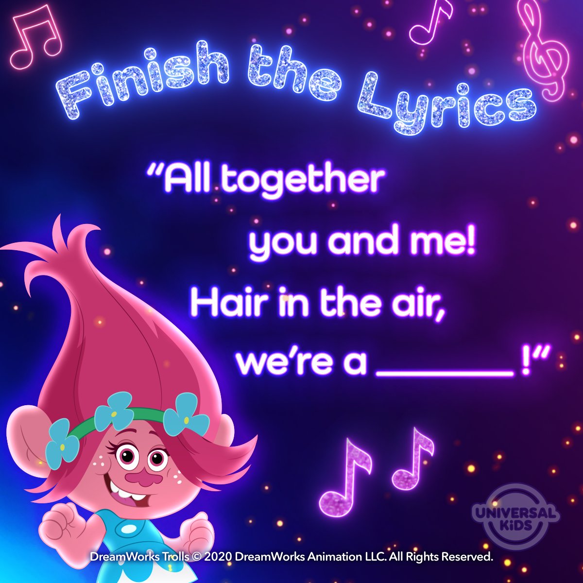 Universal Kids Can You Finish The Lyrics To The Theme Song From Trolls The Beat Goes On