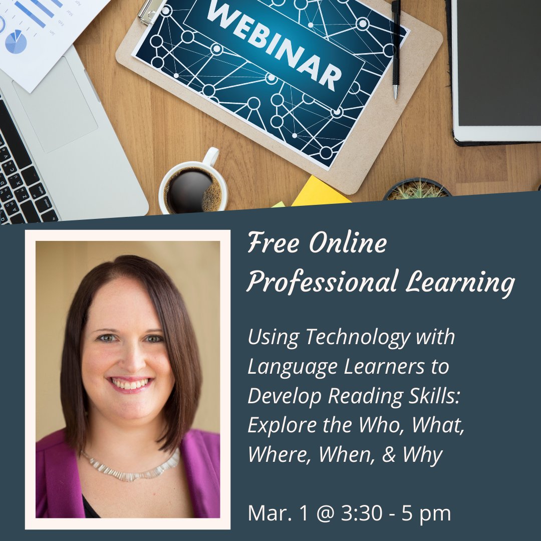 IL_Resource_Ctr's tweet photo. Got tech? Discover new resources at this #professionallearning webinar with @maggieessig #teched #elchat #dualchat #iledchat #professionallearning https://t.co/SY1uEeNyv2 https://t.co/W4aXzg07Xh