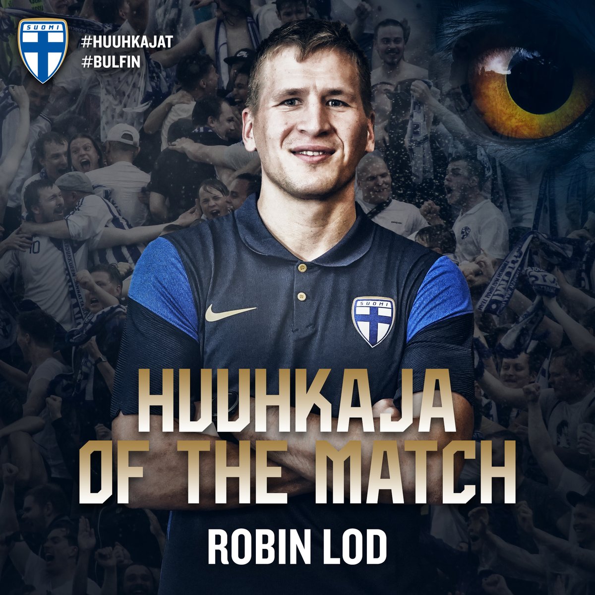 Huuhkajat's tweet photo. TE ÄÄNESTITTE! Bulgaria-Suomi -ottelun 𝐇𝐮𝐮𝐡𝐤𝐚𝐣𝐚 𝐨𝐟 𝐭𝐡𝐞 𝐌𝐚𝐭𝐜𝐡 -pelaaja on ROBIN LOD! 🔝🦉🔥

Tulokset:
🥇 Robin Lod 46 %
🥈 Lukas Hradecky 37 %
🥉 Teemu Pukki 10 %

Mitä mieltä olet äänestyksen tuloksista? 🦉💬

#Huuhkajat #UNLfi #BULFIN #MeOlemmeSuomi @RolliLod https://t.co/5GoMx6oY1t