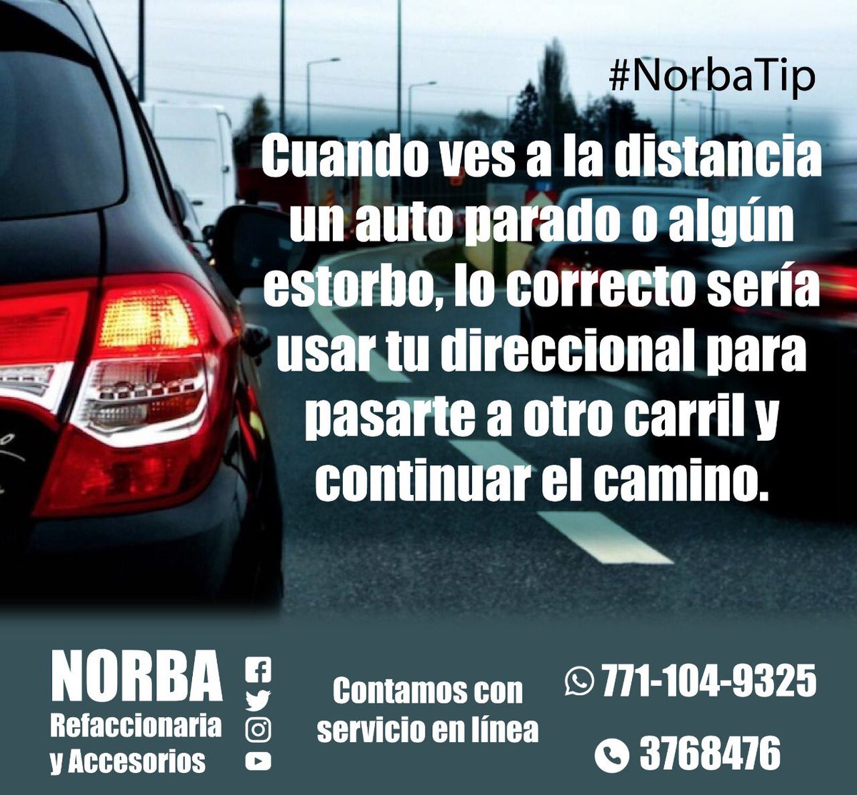 norbarefa's tweet photo. ¡Usa tus direccionales! 
Contáctanos para cotizaciones vía whatsapp 7711049325 o por inbox 

NORBA REFACCIONARIA Y ACCESORIOS

#norbarefaccionaria #educacionvial #consumelocamx #pachuca https://t.co/qoIUmNblXZ