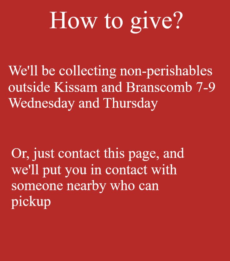 Collecting non perishables for students on campus over the break!