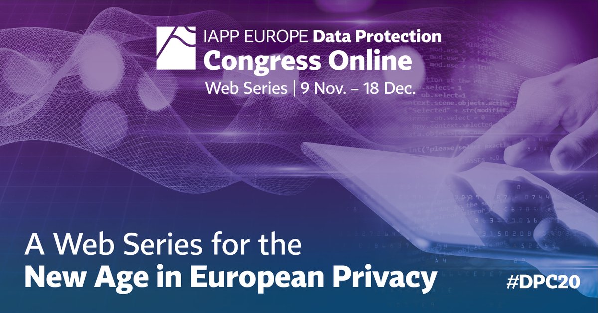 the_iapp's tweet photo. Take advantage of #DPC20 online and access great content like "The Face Off โ How Regulators Will Take on Facial Recognition Technology" and "Data Ethics: Moving Beyond Privacy into Data Ethics and Trust" as they are released. Learn more: https://t.co/gTwxUKMGYq https://t.co/LNW14c2EGk
