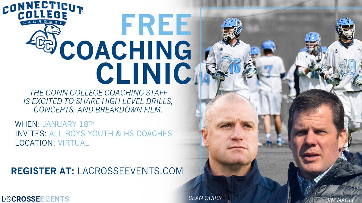 We are excited to host our first coaching clinic! 

Register at lacrosseevents.com

Zoom meeting link will be shared upon registration.