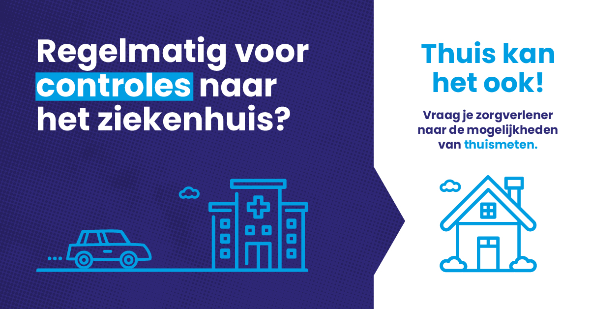 Wij ondersteunen van harte de nieuwe campagne van <a href="/PatientenNL/">Patiëntenfederatie</a> over thuismeten #Thuiskanhetook. Uit ervaring weten de dat het ziekenhuisopnames voorkomt en minder stress geeft bij de patiënt. bit.ly/3f1KjEK
#zorginnovatie #andersdenken