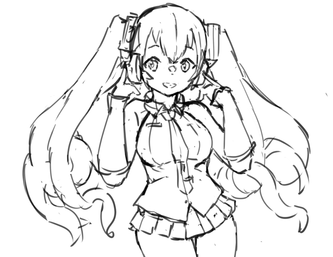 #皆さん線画と塗った後を見せてください 