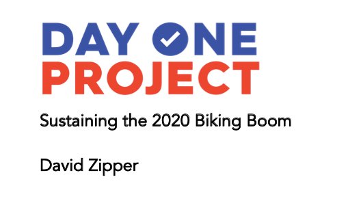 But come January, a Biden administration can enact smart policies that will keep the bike boom going strong.Full proposal is free to access: https://www.dayoneproject.org/post/sustaining-the-2020-biking-boom13/