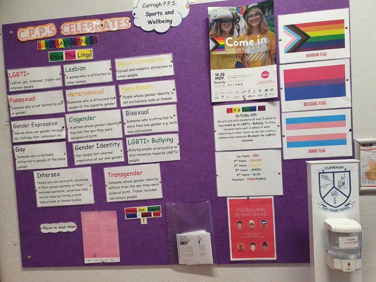 curragh_cc's tweet photo. CPPS is proud to be taking part in Stand Up Awareness Week β Irelandβs largest anti-LGBTI+ bullying campaign. We will be running cross curricular events all week to promote inclusion and understanding. Together we can stand up to the stigma and come in! #StandUp2020 @BeLonG_To https://t.co/TR6R3k6r0L