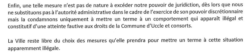 Conclusion que tlm connaît déjà : l’ordonnance de la Ville est illégale et celle-ci doit donc mettre fin à la situation actuelle dans la boucle sud. En revanche, le jugement ne dit pas quel axe fermer ou rouvrir, le choix des mesures revenant à la Ville
