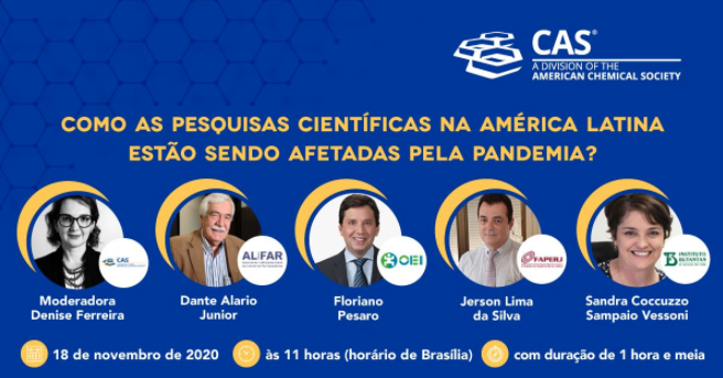 latamprnetwork's tweet photo. A pandemia teve grande impacto sobre a ciência na América Latina. Quais foram os aprendizados e quais os desafios a serem vencidos? Esse é o tema do webinar que o CAS (divisão da American Chemical Society) promove no próximo dia 18. Inscrições grátis: https://t.co/7jr2GzoeDc https://t.co/xrltUXXTIj