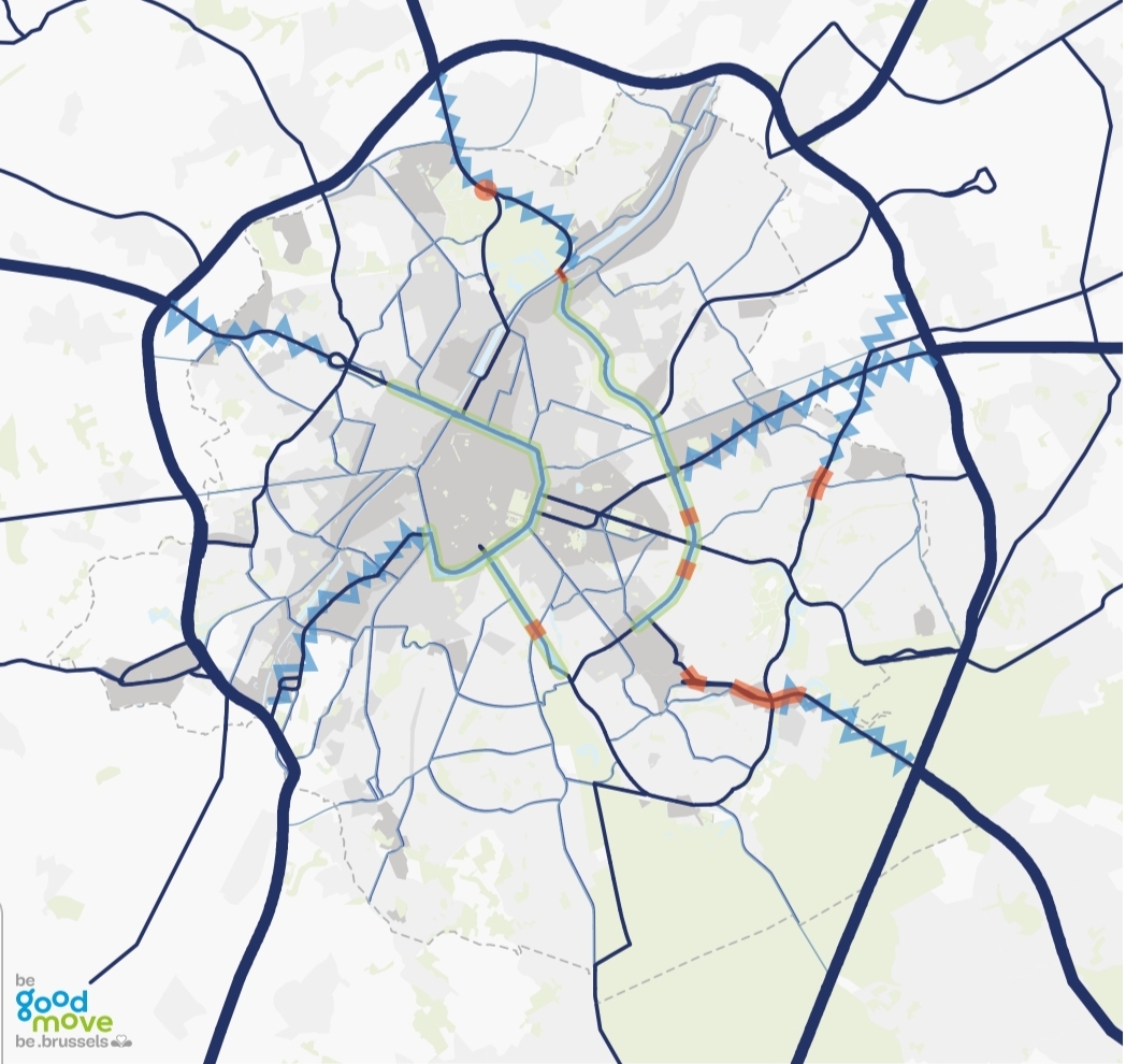 Or, ce n’est pas le cas puisque dans Good Move, la partie de la boucle sud constituée des avenues de Boitsfort du Brésil est considérée comme une voirie "Auto Confort"