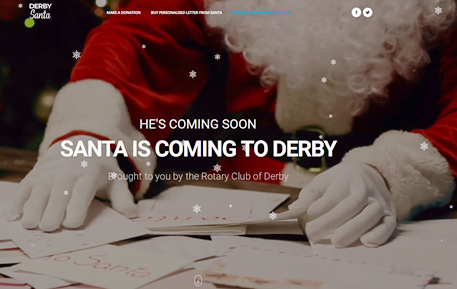 RotaryDerby's tweet photo. Santa is coming to Derby: https://t.co/mqhojC4Mf6 
We are pleased to announce that we will be offering personalised letters and video messages from Santa, with all proceeds to support our charities @safesoundgroup  and @DerbyshireCHC. Our thanks to Think3 and Purely Digital also. https://t.co/paU5vmcfEw