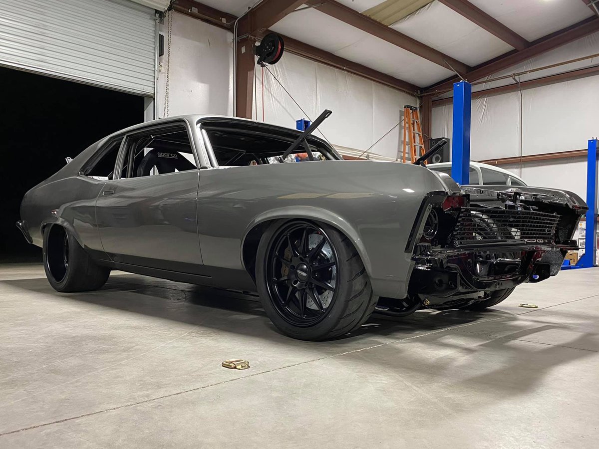 DetroitSpeedInc's tweet photo. The #BoostedNova is coming together fast! We can just picture Ken rolling some smoke off tires of this beast.

#DetroitSpeed https://t.co/wyRh3GZ7ZW