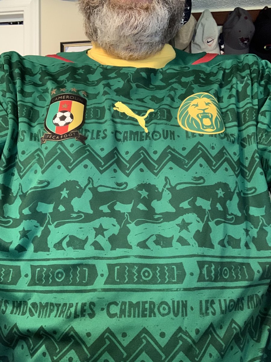 DocKevinElder's tweet photo. It’s Cameroon 🇨🇲 Jersey 🦁Day in my #GC2Y #BigData #PredictiveAnalytics #SocialGood #MISatGCSU class! It is one of my favorites, colorful 🟩🟨 with lots of small details 🦁they way I like my jerseys!  #QuarantineDay248! But who’s counting (Besides me)? https://t.co/UJt8Q9i1YF
