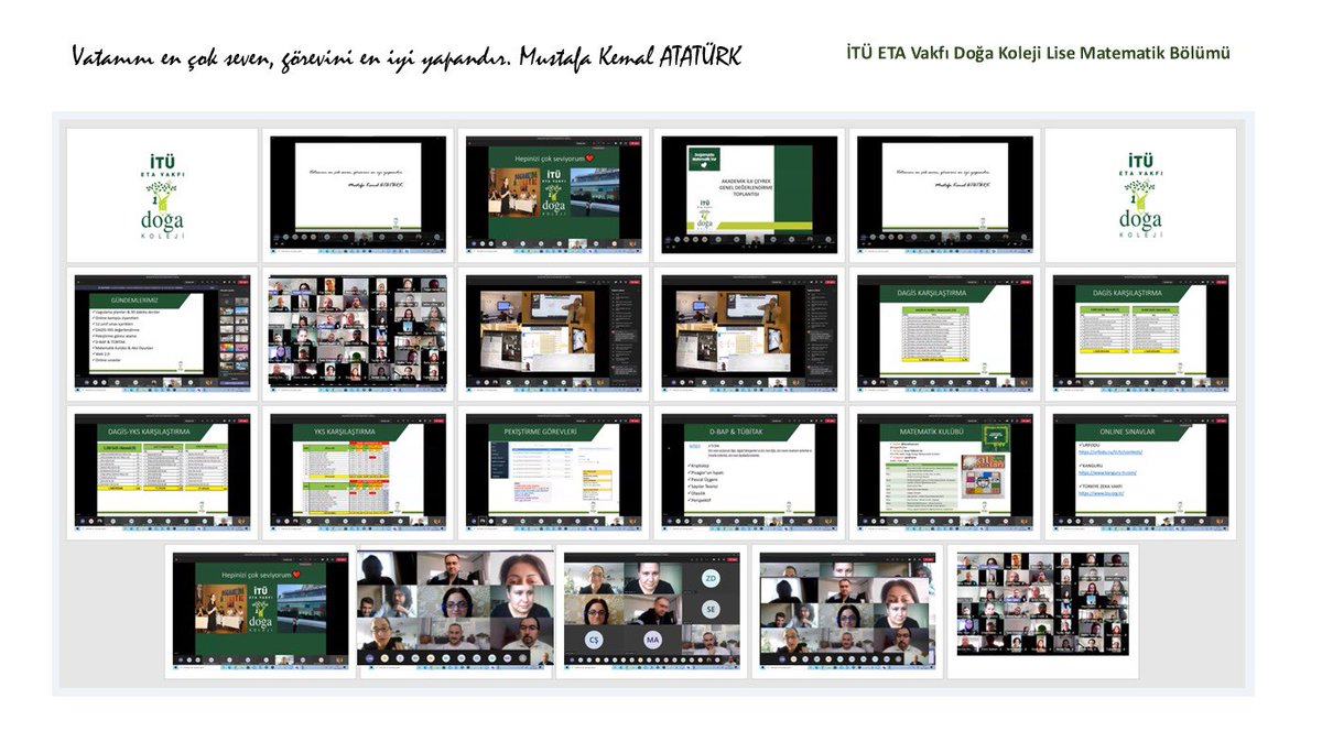 Akademik İlk Çeyrek Genel Değerlendirme Toplantımızı Matematik bölümü olarak tamamladık.Dönem boyunca emeği geçen zümreme teşekkür ediyorum🙏🏻  #doğamızdamatematikvar❤️