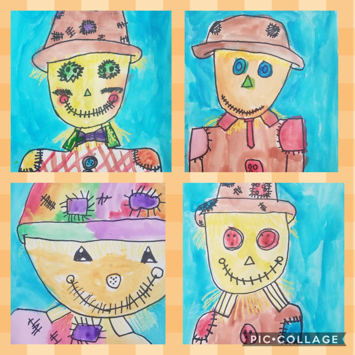 3rd Grade Watercolor Scarecrows <a href="/hcebulldogs/">Hill Country ES- Bandera ISD</a>