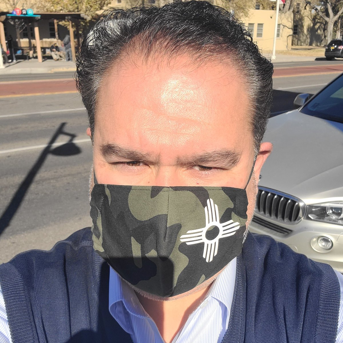 SenPadilla's tweet photo. Ok everyone, mission critical, where those masks anytime you are outside of the house so we can kick #COVID19 in the butt. I know we're not happy about it, but it is what it is. And it's our job to quash this virus. @NMSenateDems #nmpol #nmleg https://t.co/lQ9saEOevc