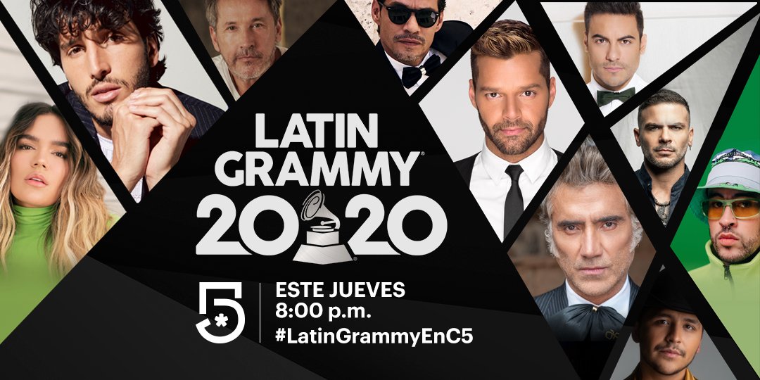 MiCanal5's tweet photo. Disfruta de las presentaciones de @SebastianYatra, @karolg, @_CarlosRivera, @MarcAnthony y muchos artistas más, en la noche más importante de la música latina 🎵🎤📺🙌🏻 #LatinGrammyEnC5 https://t.co/EKJ7LDUpS9