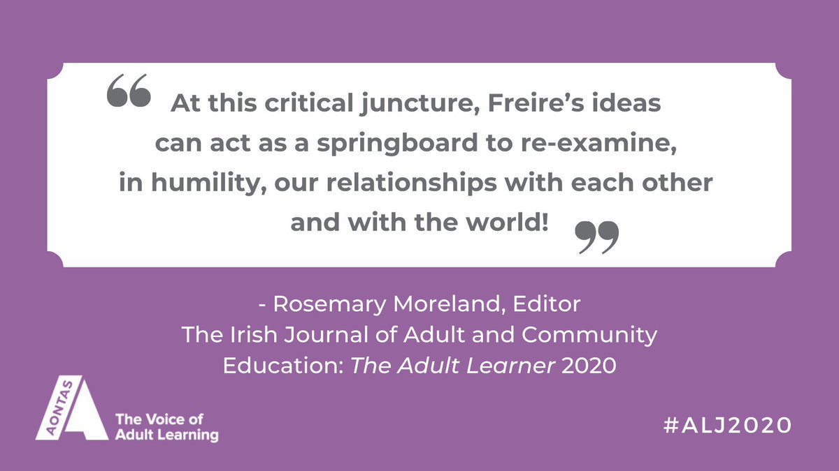 AONTAS (@aontas) on Twitter photo On #ToleranceDay consider the #ALJ2020 which emphasises how #PauloFreire teaches us to live together & critically reflect on our relationships with each other.
<a href="/MorelandRj/">Rosemary Moreland</a>'s Editorial Comment elaborates on this.
Learn more & download the complete journalā”ļø aontas.com/knowledge/blog⦠On #ToleranceDay consider the #ALJ2020 which emphasises how #PauloFreire teaches us to live together & critically reflect on our relationships with each other.
<a href="/MorelandRj/">Rosemary Moreland</a>'s Editorial Comment elaborates on this.
Learn more & download the complete journalā”ļø aontas.com/knowledge/blogā¦