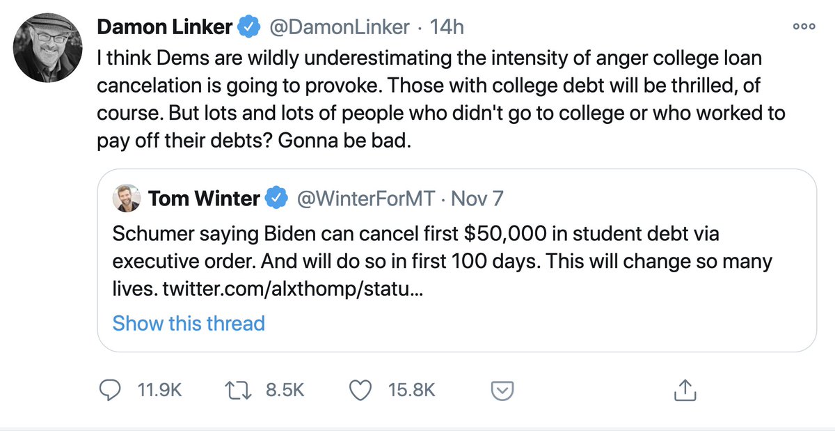 Just say "White people."The people upset about this proposal don't factor in the racial biases of the student loan industry or how they benefit. Here's why they should be happy.A thread: