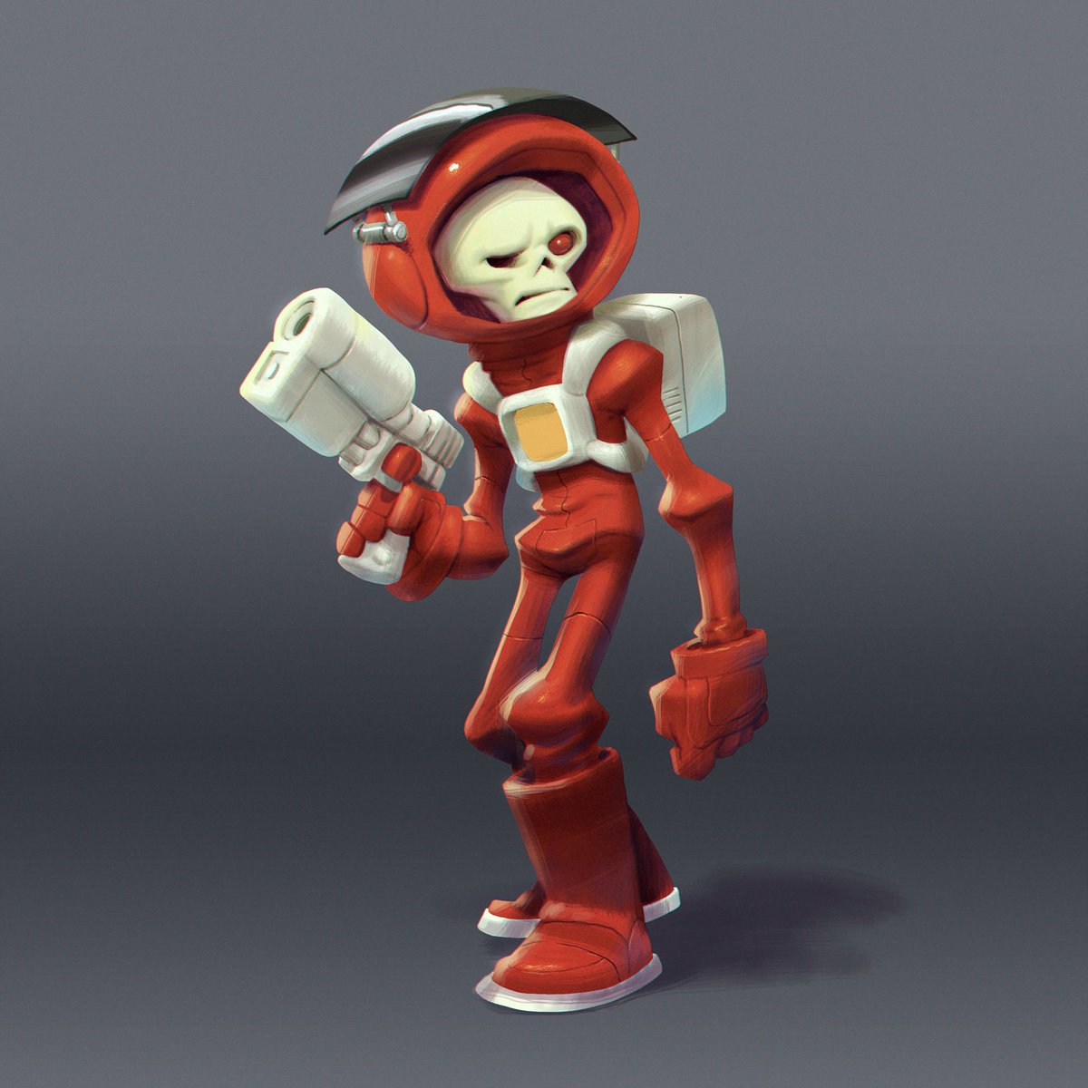 mrjakeparker's tweet photo. Starting to get back into digital painting by painting over old line drawings I’ve done. #skullchaser https://t.co/E4atJ32BbU