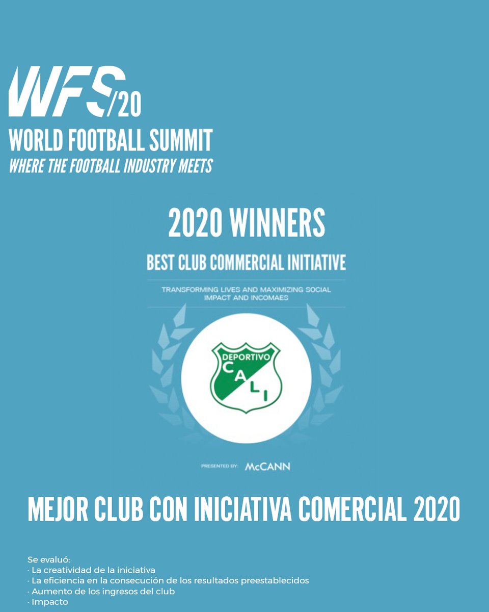 DeportivoCaliCP's tweet photo. 🏆 La Asociación Deportivo Cali obtiene el primer puesto del premio @WFSummit a la mejor iniciativa comercial del mundo del fútbol. 1⃣⚽️

https://t.co/NcPhB300JZ

#WFSIA
#WFSLive https://t.co/YvebqdfAW1