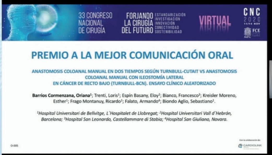 mhidalgopujol's tweet photo. Enhorabuena @OBCormenzana y equipo!!! @sbiondo60 @LorisTrenti @hbellvitge @aecirujanos #cnc2020 #proud 😍👏🏼👏🏼👏🏼 https://t.co/ZtttLEXJkV