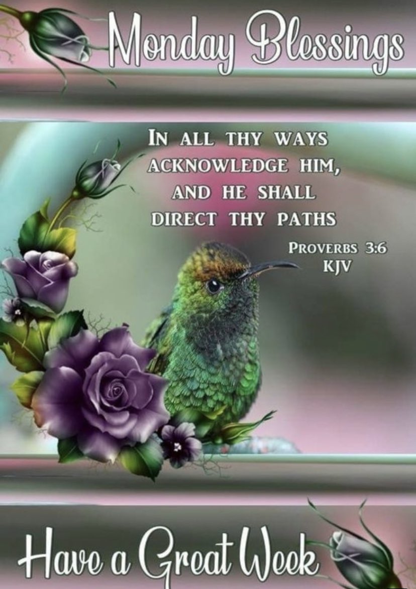 GTAMinistries's tweet photo. Good morning! Have a blessed day and a great week! “In all thy ways acknowledge Him, and he shall direct thy paths.”
Proverbs 3:6 KJV #GoodMorning #Monday #blessed #grateful #MondayMotivation #thankful #acknowledge #Jesus #Christ #God #direct #paths #LiveLifeWell #GTAMinistries https://t.co/lfcHqd9zsD