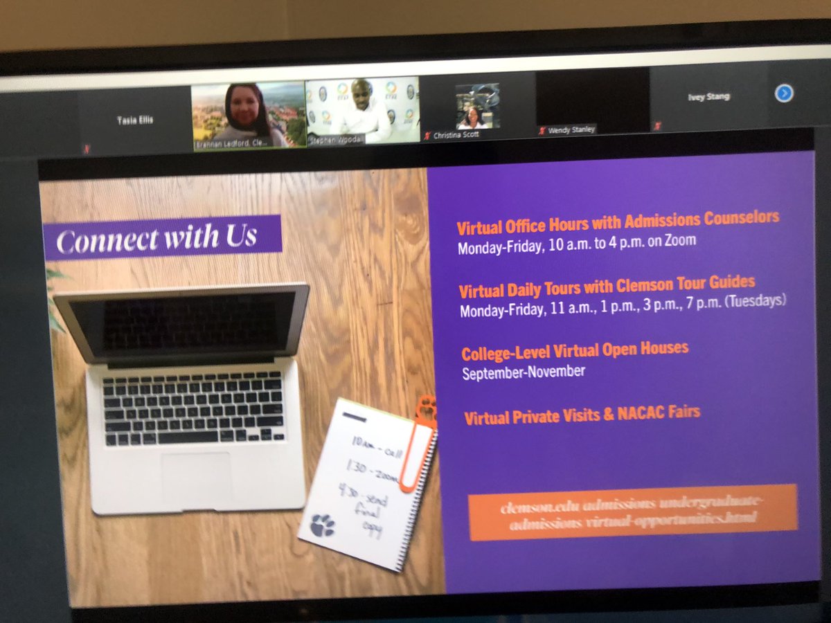 ccr_newton's tweet photo. Clemson University is online with NCSS Students right 👇 now! Along with Berry College and several others. Be sure to drop into the Zoom happening now! @NCSS_CTAE #ccrtl #ncssbethebest https://t.co/iWawxS41LV
