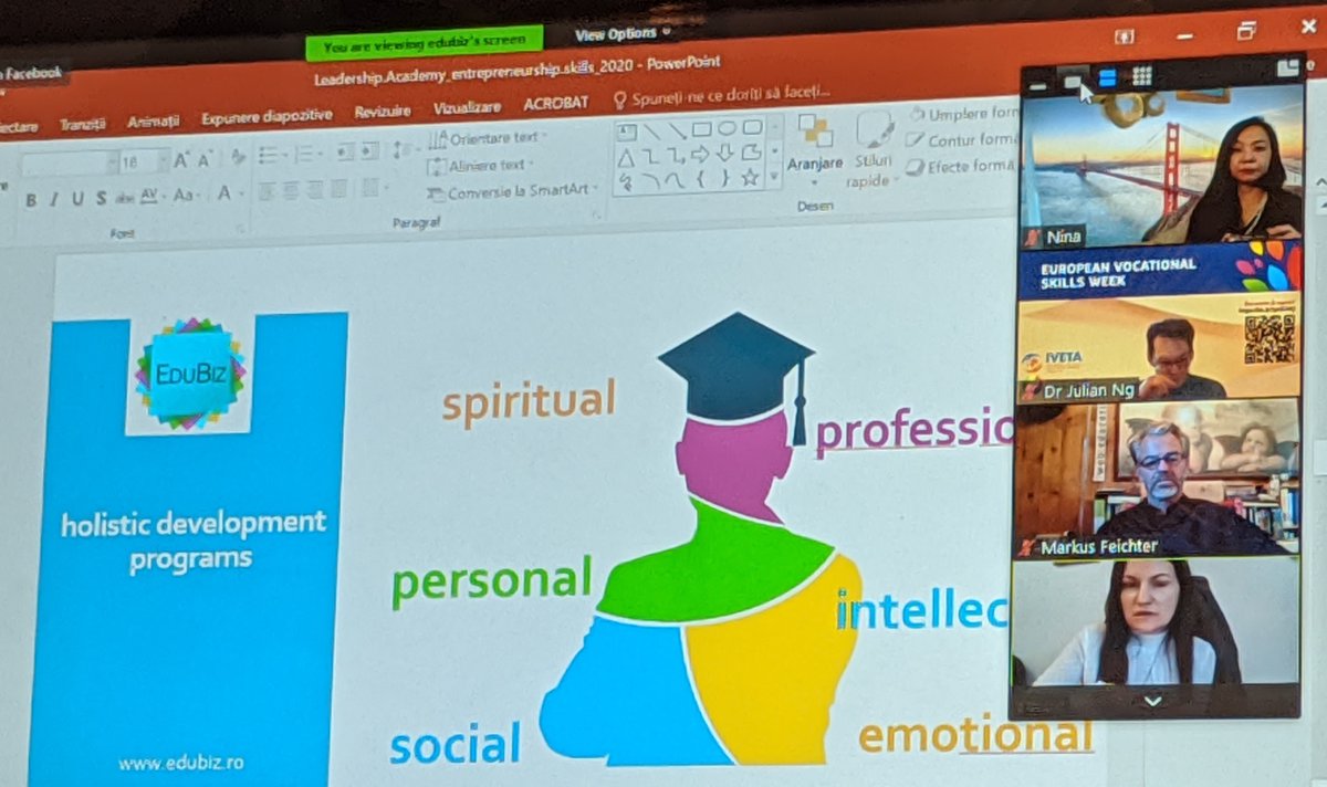 Warnborough's tweet photo. #EVSW2020 DAY 5 FINAL SESSION!!
Panel Discussion: “Entrepreneurship competences” for School, Work and Life
Panelists:
Teodora Chifor, Markus Feichter, Dr Urs Hauenstein and Mohd Hussin Alam, PhD candidate
#EUVocationalSkills #DiscoverYourTalent
#WarnboroughCollege #skills https://t.co/SuMDuLcqC4