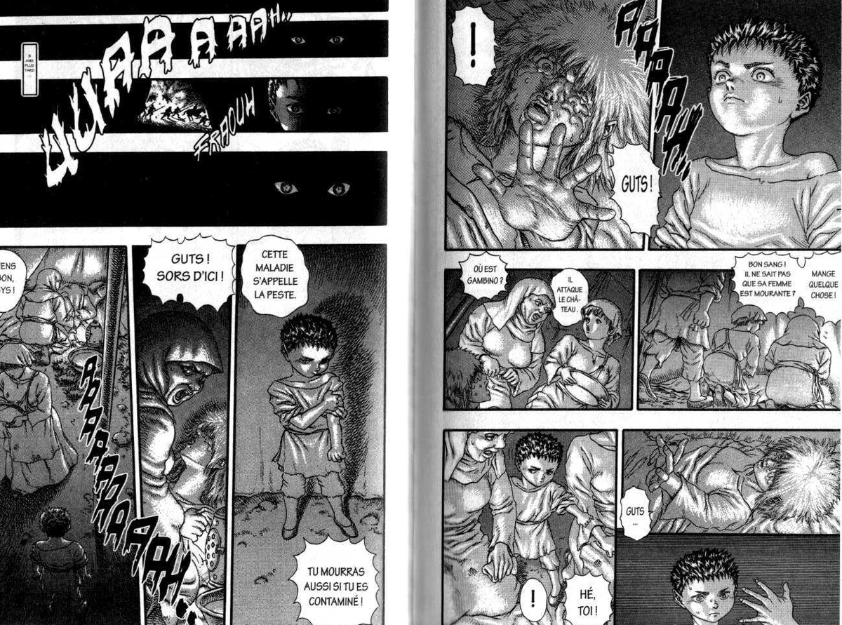 Il a vu cette même femme mourir sous ses yeux de la peste, et s'est donc vu traité d'enfant du démon porte-malheur (étant né d'un cadavre cela semble logique). Il a donc grandi sans aucun amour et en vivant uniquement dans la guerre et dans le sang.