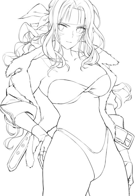 #皆さん線画と塗った後を見せてください 