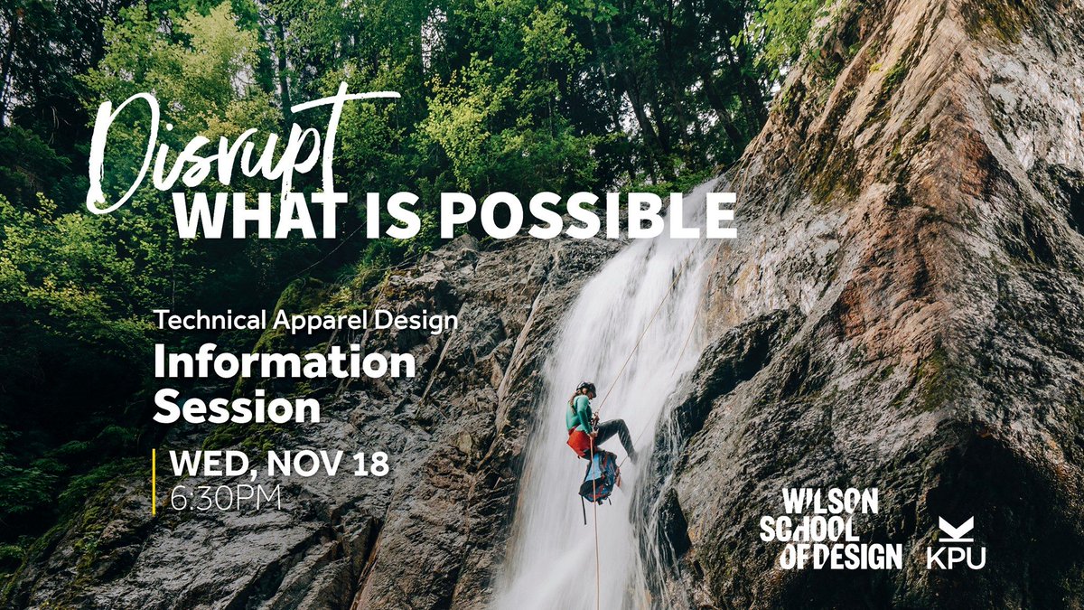 Transform your passion for the outdoors into an exciting career in our Post Baccalaureate Diploma in Technical Apparel Design. Join us for our LAST info session THIS Wednesday November 18 at 6:30pm to learn more 🧗‍♀️🏂🚴‍♀️ RSVP at kpu.ca/info-sessions/…