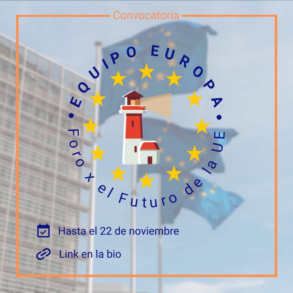 Equipo_Europa's tweet photo. ¡Os traemos una nueva oportunidad de participación MUY chula!
Desde @Equipo_Europa y en paralelo a la Conferencia sobre el Futuro de la UE, queremos impulsar un nuevo proyecto, el “Foro x el futuro de la UE” #FFUE
Sigue leyendo para enterarte de todo 👇👇 https://t.co/XCuw9mnXz9