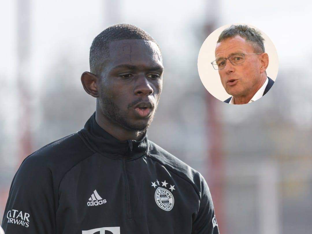 CrBayern's tweet photo. Ralf Rangnick: "Para mí Tanguy Kouassi será uno de los mejores defensores centrales en los próximos 10 años. Si se mantiene razonablemente sano y en forma, se convertirá en un jugador regular en el FC Bayern en un año". https://t.co/FyLytUCLpS