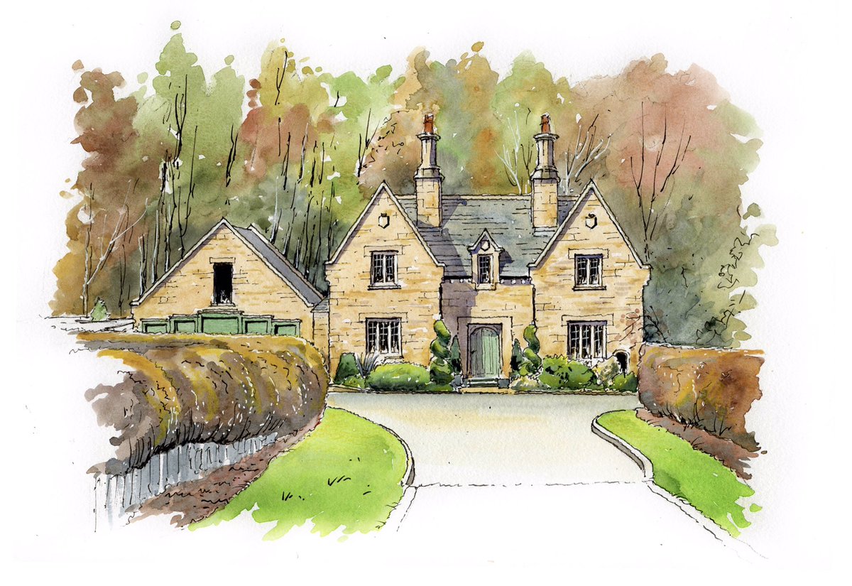 A definitely Autumn sketch of the fine building “Goodrick Lodge” at Eccup Reservoir, Leeds that I have passed so many times on my walks around the Reservoir - don’t know much of the history of the lodge <a href="/FranTDuffy/">Calm and Collected</a> <a href="/Yorkshire_Life/">Yorkshire Life</a> <a href="/Tweet2Yorkshire/">Tweet To Yorkshire</a> <a href="/LeedsLife_/">Leeds Life</a>  <a href="/LeedsCivicTrust/">Leeds Civic Trust</a>