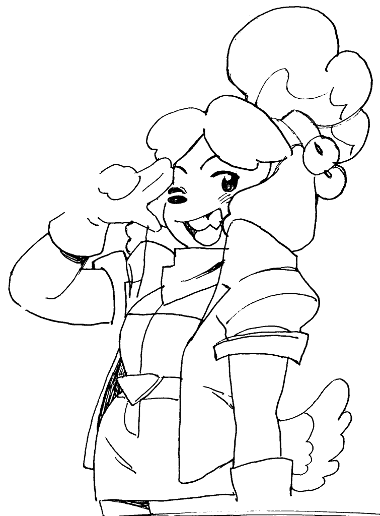 star fox isabelle repost with clearer lines, thinking about how coloring-book these are 