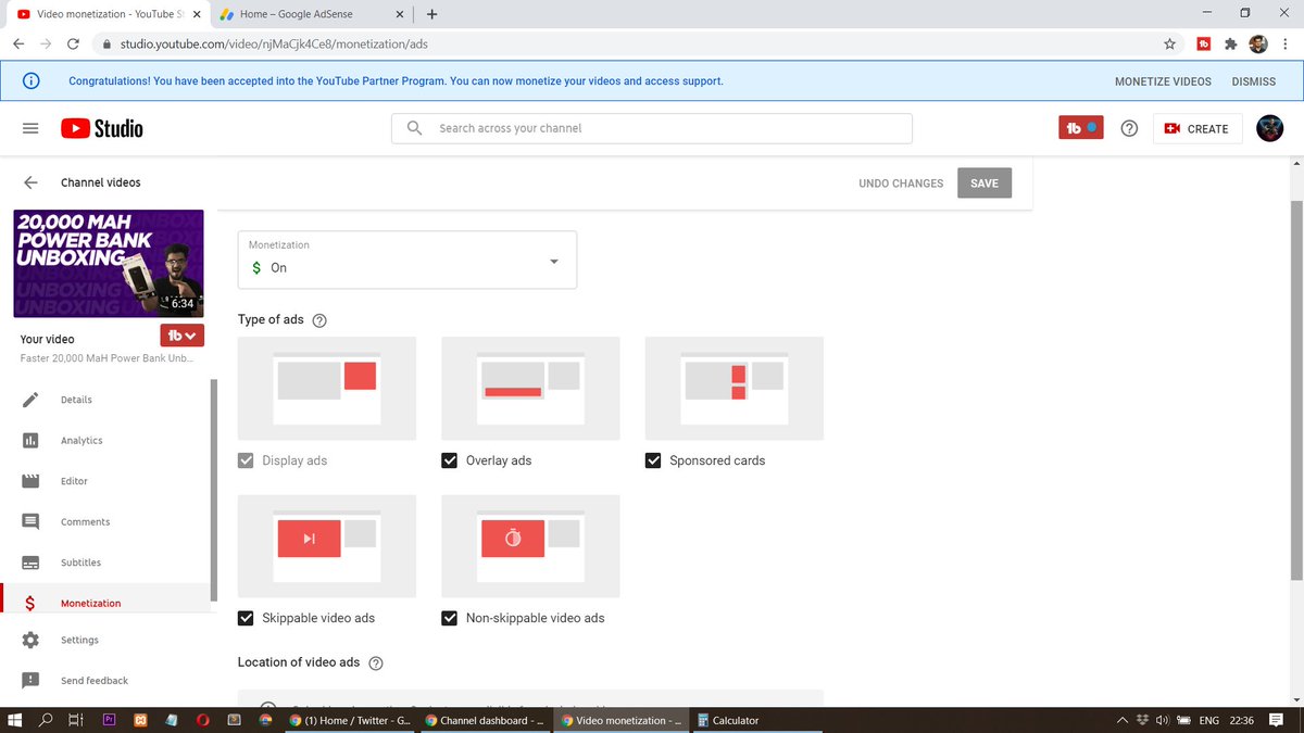 hasanlatifbutt's tweet photo. @TeamYouTube 
Hello Team, How are you?
My channel: https://t.co/jizmjMc1r4
has been monetized and I already enable the monetization on all the videos. But the ads are not showing on the videos.
Can you please resolve this issue?

Screenshot Attached

#Youtube #TeamYoutube https://t.co/SohqykCaYT