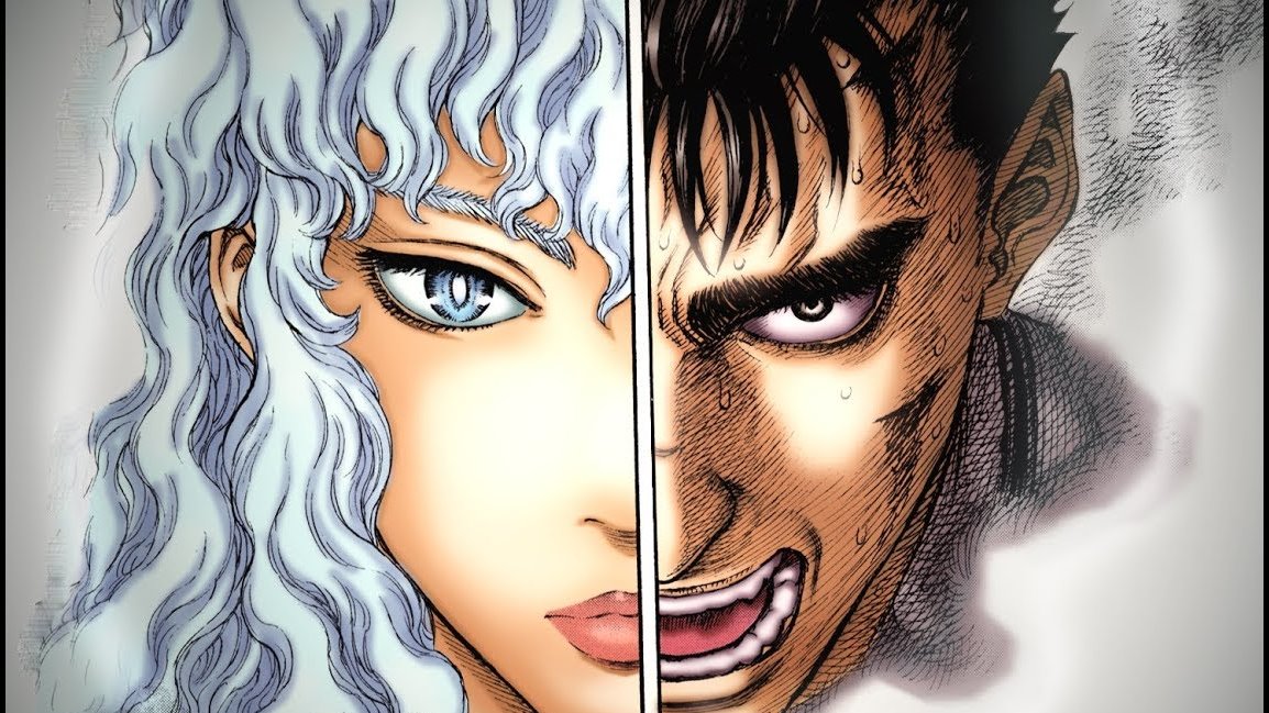 Physiquement aussi, tout les oppose, Guts a une armure souvent pleine de sang et d'un noir pur et Griffith est toujours propre sur lui et a une armure blanche. Le visage de Griffith est lice et parfait alors que celui de Guts est recouvert de cicatrices et est très ferme