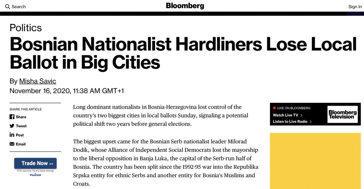 Some believe that  #BiH local elections were about  #nationalism. @bpolitics reports that "Nationalist Hardliners Lose Local Ballot in Big Cities" &  @Reuters that "opposition parties proclaimed victory...defeating long-ruling nationalists."What were these elections really about?