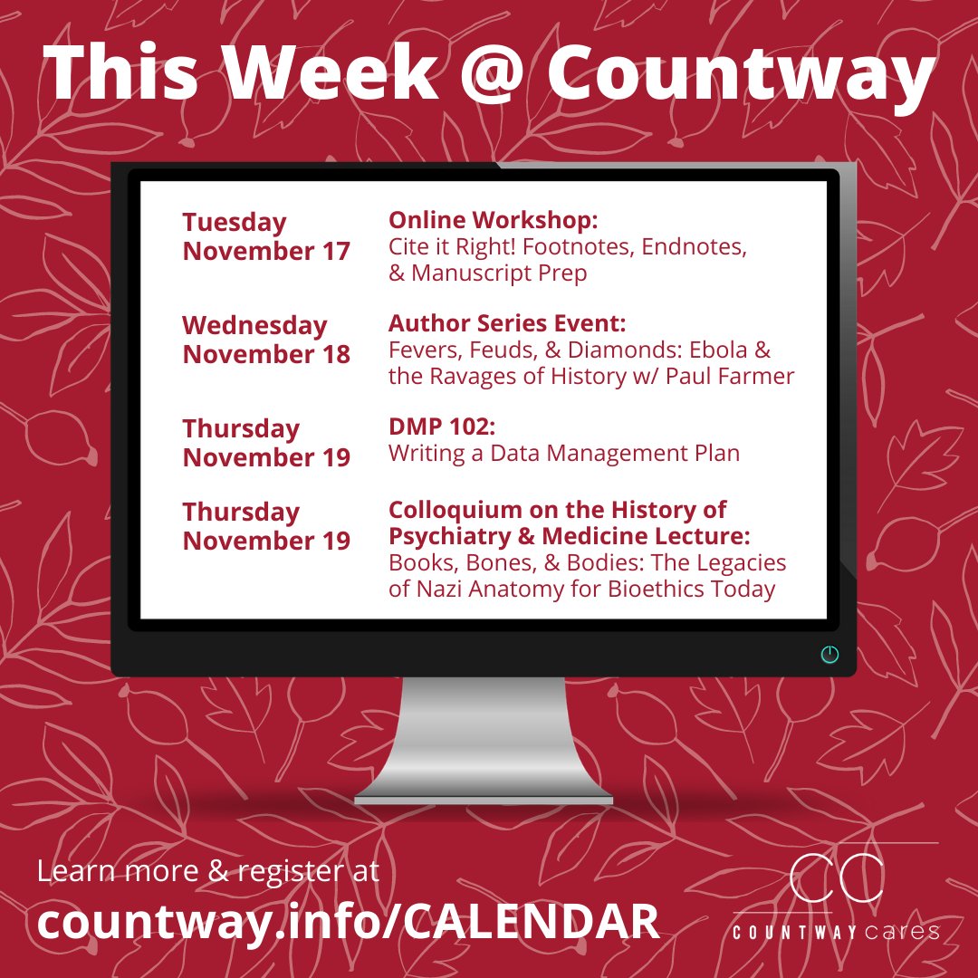 HMSCountway's tweet photo. This Week @ #Countway: join us for a full roster of events! https://t.co/vtuBAPfKpj
#discoveryourlibrary #remotelearning #research #datamanagement #paulfarmer #feversfeudsanddiamonds #citeyoursources #histmed #medlibs #countwaylibrary @HarvardMed @HarvardChanSPH @HMSpostdoc https://t.co/iOxB86iCoZ