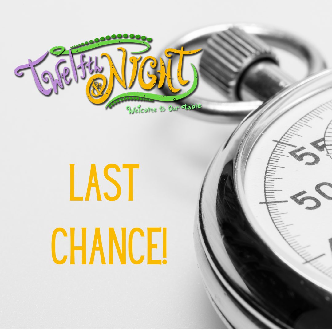 This is it! Don’t miss your last chance to see Twelfth Night: Welcome to Our Table TODAY! Tickets will be on sale to see the replay of this live performance through 7:30 PM EST tonight (11/16).  
FoodOfLoveProductions.com
#foodofloveproductions #shakespeare #lastchance #closingsoon