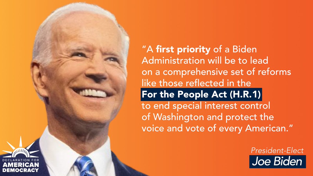 Let America Vote Americans Have Chosen Joebiden And Stood Up For Democracy The Next White House And Congress Must Pass Hr1 The Forthepeopleact Right Away And Enact The Boldest