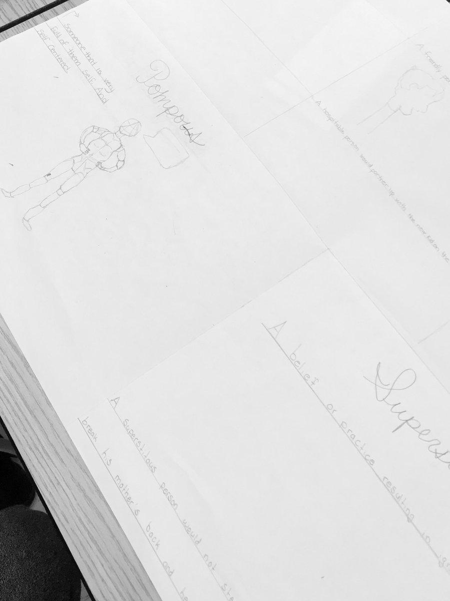 Students showing their understanding of words by drawing what it looks like to them #education