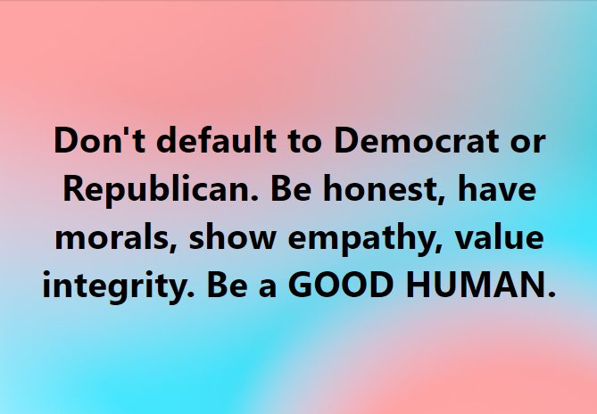 JaredKasner's tweet photo. We need less identity politics and more integrity politics https://t.co/fA1IJuAQg9