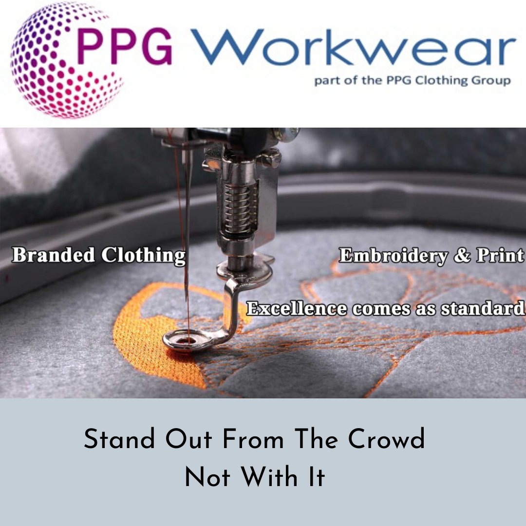 Branded workwear sets you apart from the competition 

Give me a call and lets kickstart the New Year with a New Look &amp; Purpose 

Embroidery 
Screen Printing 
Vinyl Transfer Printing 

ppgworkwear.co.uk/embroidery-scr…