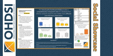 OHDSI's tweet image. An exciting new week of #OHDSISocialShowcase research is led off by Clair Blacketer: Enabling Transparency Across a Global Data Network. Learn more about how the #DataQualityDashboard can enhance your research: ohdsi.org/2020-global-sy…